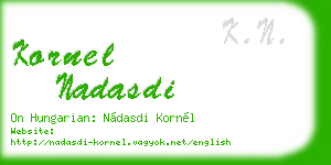 kornel nadasdi business card